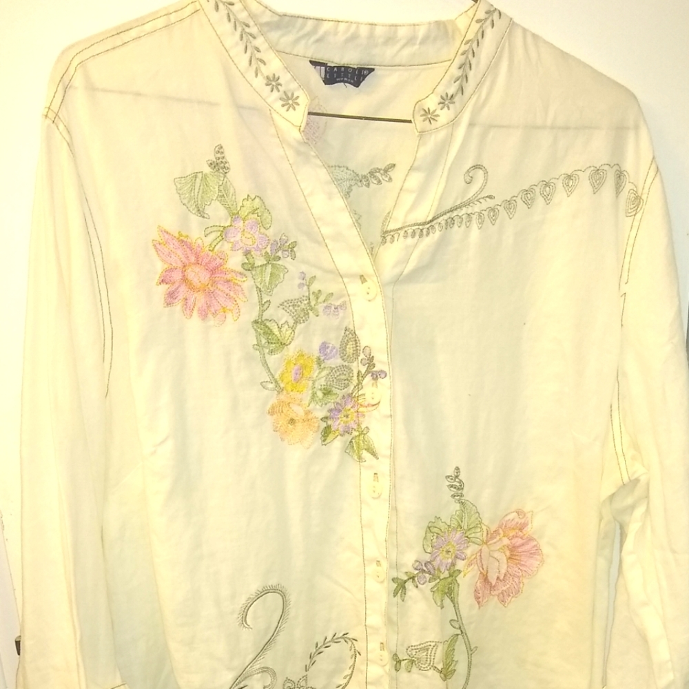 Fabulous embroidered linen blouse